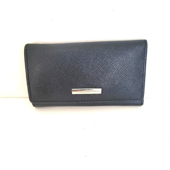 Burberry Key Hooks Holder Case Wallet Logo Black Leather Designer Nova Lining - Picture 1 of 10